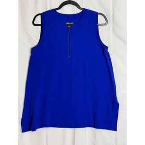 Vince Camuto Royal Blue Sleeveless Zipper Neck Tunic Top Womens Size S